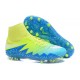 Nouvelles chaussures Nike HyperVenom Phantom II FG Football Crampons Bleu Volt Blanc