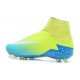 Nouvelles chaussures Nike HyperVenom Phantom II FG Football Crampons Bleu Volt Blanc