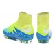 Nouvelles chaussures Nike HyperVenom Phantom II FG Football Crampons Bleu Volt Blanc