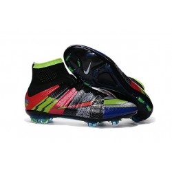 2016 Homme Chaussures Football Mercurial Superfly FG Noir Vert Rouge Bleu What the Mercurial