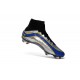 Chaussures Mercurial Superfly Heritage FG Nouvelle Pas Cher Noir Argenté Bleu Jaune