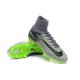 Chaussures Football Mercurial Superfly V FG 2016 Crampons pour Homme Gris Noir Vert