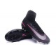 Chaussures Football Mercurial Superfly V FG 2016 Crampons pour Homme Pitch Dark Pack - Noir Rose