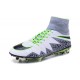 Hommes Nike HyperVenom Phantom II FG Chaussures de football ACC Blanc Vert Gris Noir