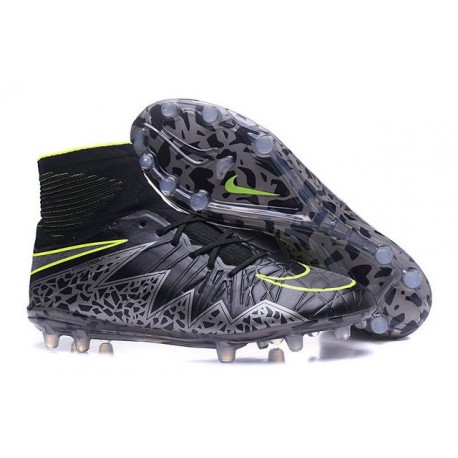 Nouvelles chaussures Nike HyperVenom Phantom II FG Football Crampons Noir Hématite Volt