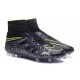Nouvelles chaussures Nike HyperVenom Phantom II FG Football Crampons Noir Hématite Volt
