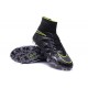 Nouvelles chaussures Nike HyperVenom Phantom II FG Football Crampons Noir Hématite Volt