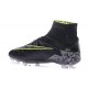 Nouvelles chaussures Nike HyperVenom Phantom II FG Football Crampons Noir Hématite Volt