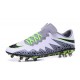 Pas Cher Crampons Nike Hypervenom Phinish II FG Blanc Vert Gris Noir