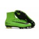 Chaussures Football Mercurial Superfly V FG 2016 Crampons pour Homme Vert Noir