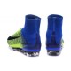 Chaussures Football Mercurial Superfly V FG 2016 Crampons pour Homme Vert Bleu Noir