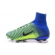 Chaussures Football Mercurial Superfly V FG 2016 Crampons pour Homme Vert Bleu Noir