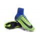 Chaussures Football Mercurial Superfly V FG 2016 Crampons pour Homme Vert Bleu Noir