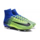 Chaussures Football Mercurial Superfly V FG 2016 Crampons pour Homme Vert Bleu Noir