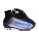 Chaussures Football Mercurial Superfly V FG 2016 Crampons pour Homme Blanc Bleu Noir