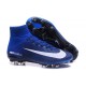 Chaussures Football Mercurial Superfly V FG 2016 Crampons pour Homme Bleu Blanc