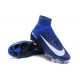 Chaussures Football Mercurial Superfly V FG 2016 Crampons pour Homme Bleu Blanc