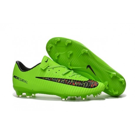 2016 Nike Mercurial Vapor 11 FG Crampons de Football pour Hommes Vert Noir