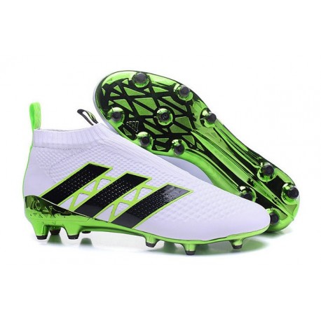 2016 Adidas Ace16+ Purecontrol FG/AG Chaussures de Football Vert Blanc Noir