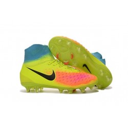 2016 Crampons foot Nike Magista Obra II FG Volt Noir Orange