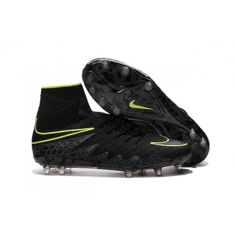 Nouvelles chaussures Nike HyperVenom Phantom II FG Football Crampons Noir Volt