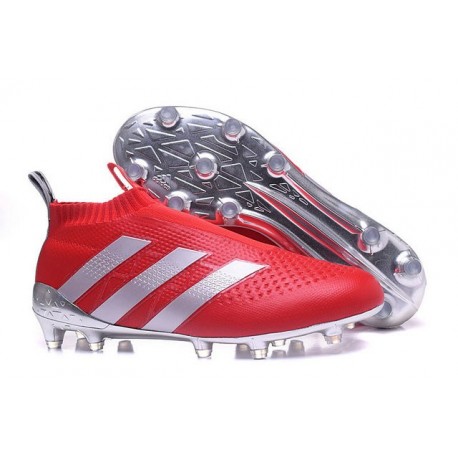 2016 Adidas Ace16+ Purecontrol FG/AG Chaussures de Football Rouge Argenté