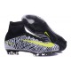 Chaussures Football Mercurial Superfly V FG 2016 Crampons pour Homme Noir Blanc Jaune