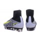 Chaussures Football Mercurial Superfly V FG 2016 Crampons pour Homme Noir Blanc Jaune