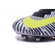 Chaussures Football Mercurial Superfly V FG 2016 Crampons pour Homme Noir Blanc Jaune