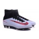 Chaussures Football Mercurial Superfly V FG 2016 Crampons pour Homme Noir Blanc Rouge