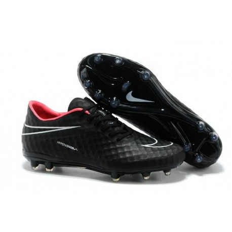 2014/2015 Chaussure de Football Nike Hypervenom Phantom FG Noir Rouge