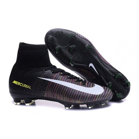 Chaussures Football Mercurial Superfly V FG 2016 Crampons pour Homme Noir Blanc