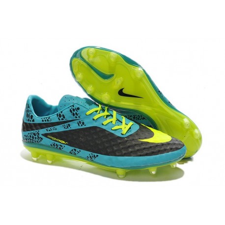 Coupe du Monde 2014 Crampons Nike Hypervenom Phantom FG Bleu Noir Jaune Pack de Réflexion