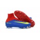 2016 Nouveau Chaussures de Football Mercurial Superfly V FG Bleu Rouge Jaune