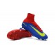 2016 Nouveau Chaussures de Football Mercurial Superfly V FG Bleu Rouge Jaune