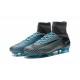 2016 Nouveau Chaussures de Football Mercurial Superfly V FG Gris Bleu Noir