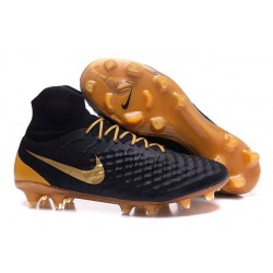 2016 Crampons foot Nike Magista Obra II FG Noir Or