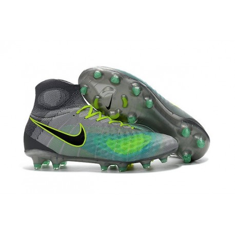 2016 Crampons foot Nike Magista Obra II FG Platine Noir Vert