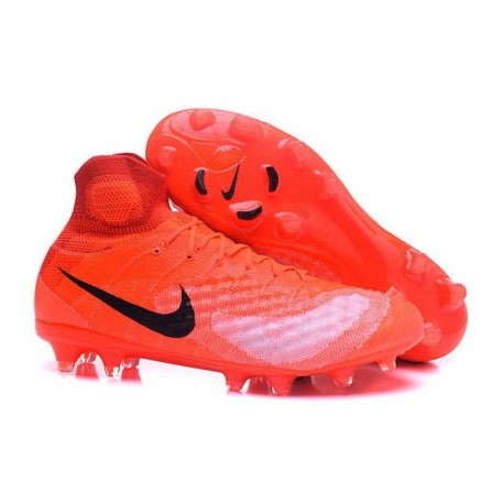 2016 Crampons foot Nike Magista Obra II FG Orange Noir