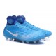 2016 Crampons foot Nike Magista Obra II FG Bleu Blanc