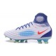 2016 Crampons foot Nike Magista Obra II FG Blanc Bleu Orange