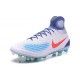 2016 Crampons foot Nike Magista Obra II FG Blanc Bleu Orange