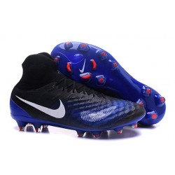 2016 Crampons foot Nike Magista Obra II FG Noir Bleu Blanc