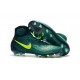 2016 Crampons foot Nike Magista Obra II FG Turquoise Rio Volt Obsidienne Jade