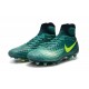 2016 Crampons foot Nike Magista Obra II FG Turquoise Rio Volt Obsidienne Jade