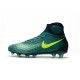 2016 Crampons foot Nike Magista Obra II FG Turquoise Rio Volt Obsidienne Jade