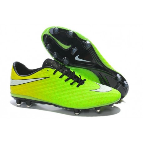 Pas Cher Crampons Nike Hypervenom Phantom FG Vert Jaune Noir