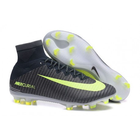 2016 Nouveau Chaussures de Football Mercurial Superfly V FG Algue Volt Hasta Blanc