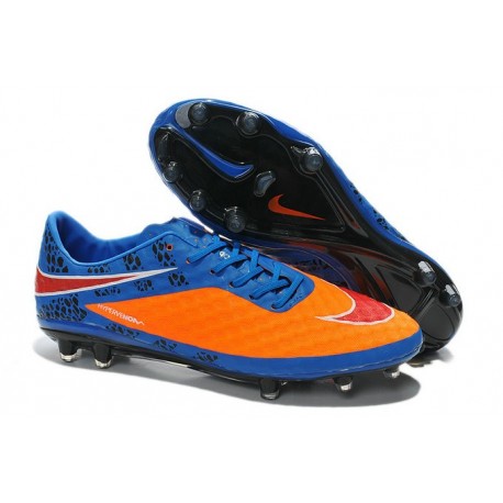 2014/2015 Nike Hypervenom Phantom FG Homme Bleu Orange Pack de Réflexion