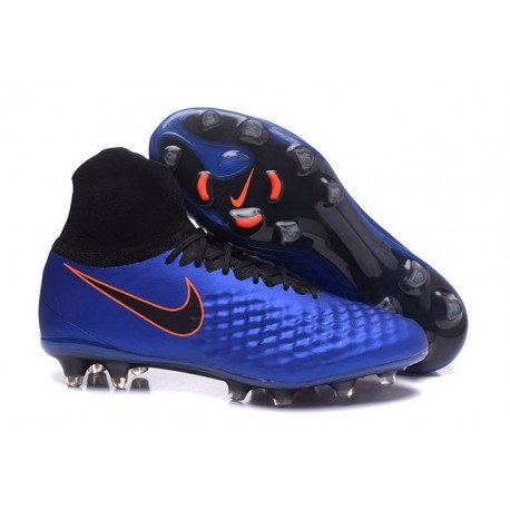 Hommes Nike Magista Obra II FG Chaussures de football Bleu Noir Orange